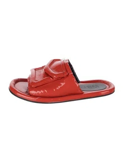 Pre-owned Tibi Patent Leather Slides In Red