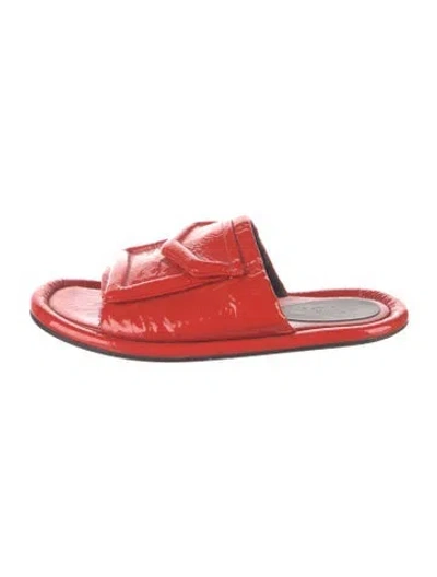 Pre-owned Tibi Patent Leather Slides In Red