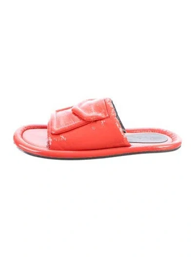 Pre-owned Tibi Patent Leather Slides In Red