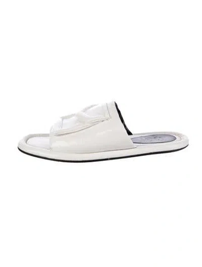 Pre-owned Tibi Patent Leather Slides In White