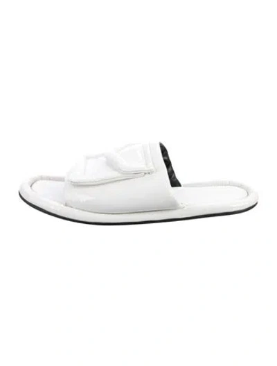 Pre-owned Tibi Patent Leather Slides In White