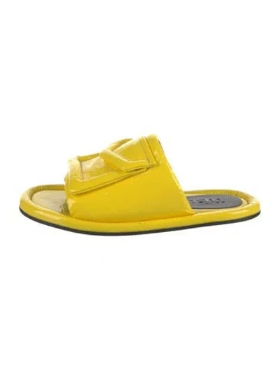 Pre-owned Tibi Patent Leather Slides In Yellow
