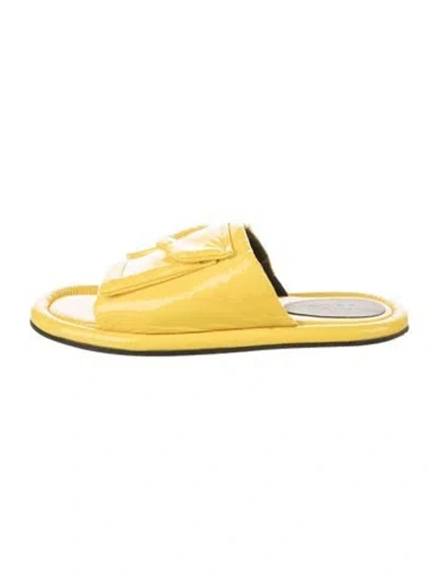 Pre-owned Tibi Patent Leather Slides In Yellow