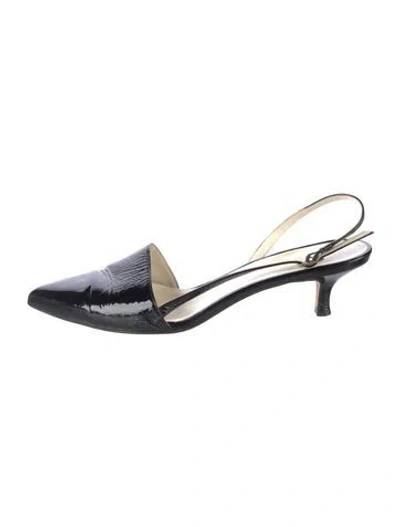 Pre-owned Tibi Patent Leather Slingback Pumps In Black
