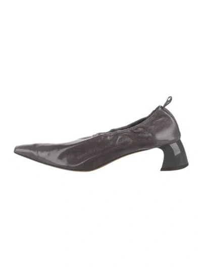 Pre-owned Tibi Patent Leather Slingback Pumps In Gray