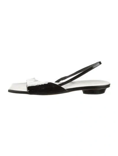 Pre-owned Tibi Patent Leather Slingback Sandals In Black