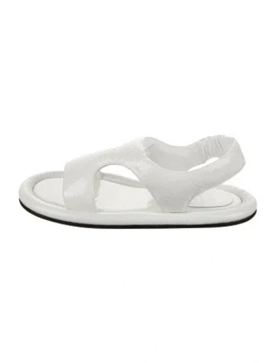 Pre-owned Tibi Patent Leather Slingback Sandals In White