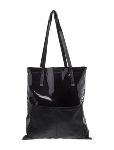 Pre-owned Tibi Patent Leather Tote In Black