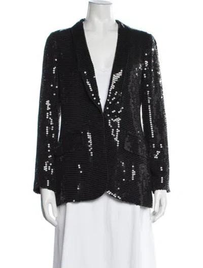 Pre-owned Tibi Patterned Blazer In Black