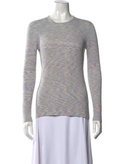 Pre-owned Tibi Patterned Crew Neck Sweater In Blue