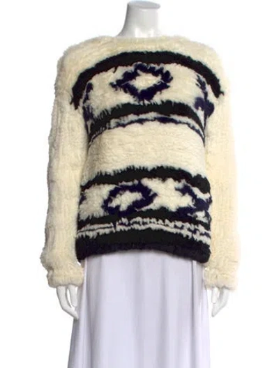 Pre-owned Tibi Patterned Crew Neck Sweater In Neutral