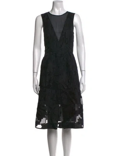 Pre-owned Tibi Patterned Knee-length Dress In Black
