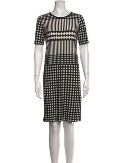 Pre-owned Tibi Patterned Knee-length Dress In Black/white