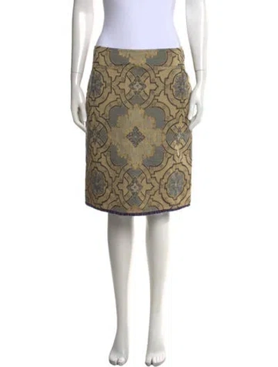 Pre-owned Tibi Patterned Knee-length Skirt In Yellow