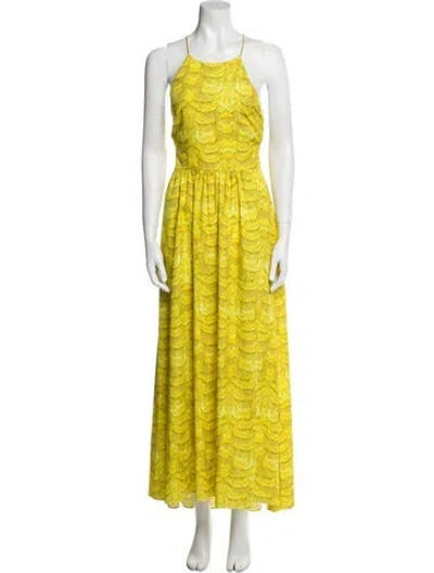 Pre-owned Tibi Patterned Long Dress In Yellow