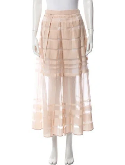 Pre-owned Tibi Patterned Long Skirt In Pink