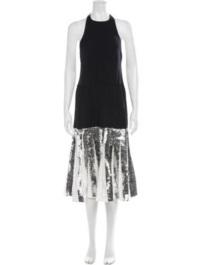 Pre-owned Tibi Patterned Midi Length Dress In Black/white