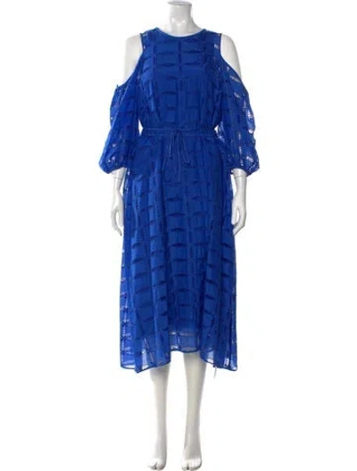 Pre-owned Tibi Patterned Midi Length Dress W/ Tags In Blue