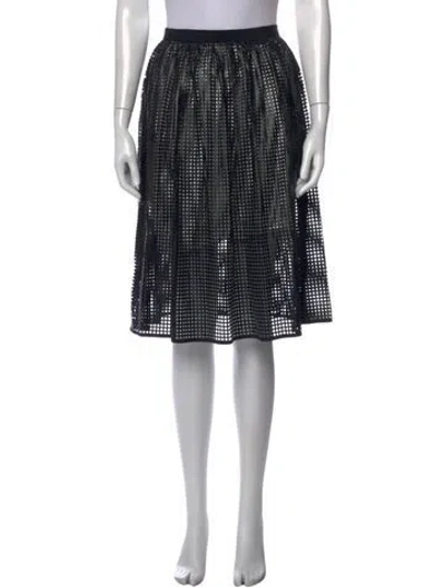 Pre-owned Tibi Patterned Midi Length Skirt In Black