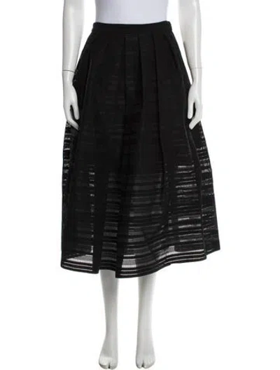 Pre-owned Tibi Patterned Midi Length Skirt In Black