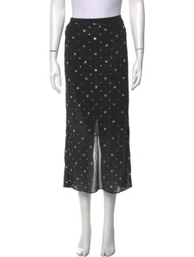 Pre-owned Tibi Patterned Midi Length Skirt In Black