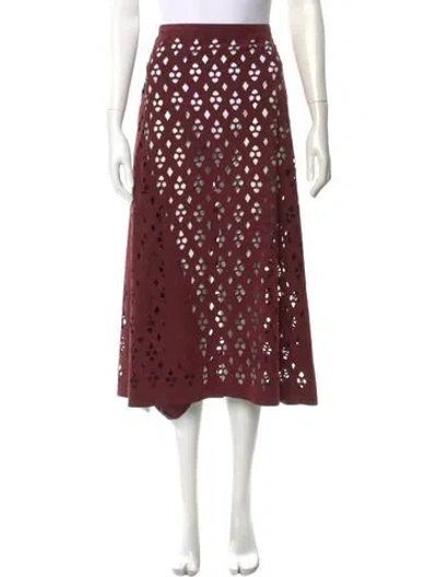 Pre-owned Tibi Patterned Midi Length Skirt In Burgundy