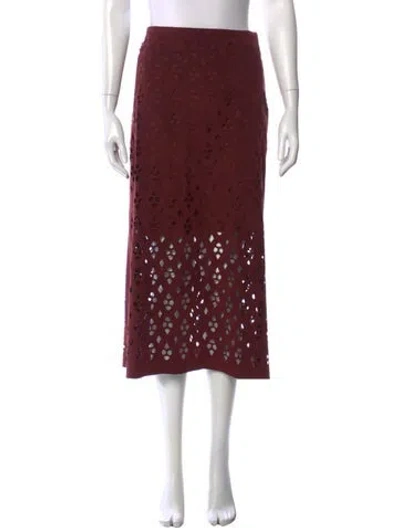 Pre-owned Tibi Patterned Midi Length Skirt In Burgundy
