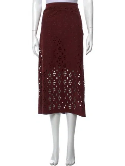 Pre-owned Tibi Patterned Midi Length Skirt In Burgundy