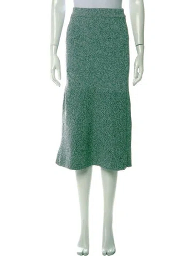 Pre-owned Tibi Patterned Midi Length Skirt In Green