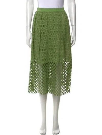 Pre-owned Tibi Patterned Midi Length Skirt In Green