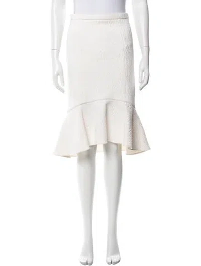 Pre-owned Tibi Patterned Midi Length Skirt W/ Tags In White