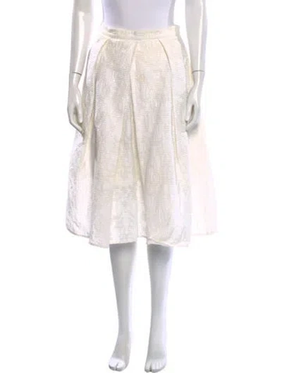 Pre-owned Tibi Patterned Midi Length Skirt In White