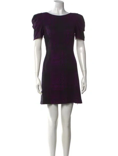 Pre-owned Tibi Patterned Mini Dress In Black