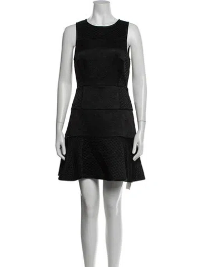 Pre-owned Tibi Patterned Mini Dress In Black