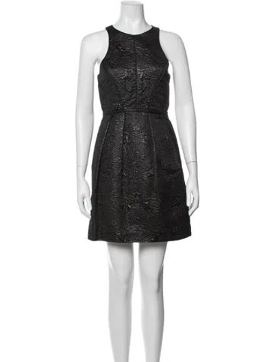 Pre-owned Tibi Patterned Mini Dress In Black/metallic