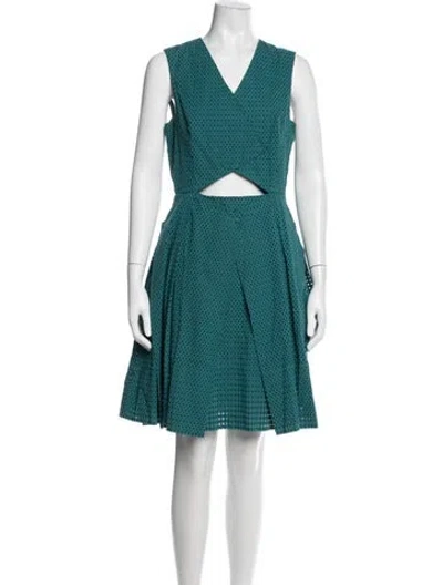 Pre-owned Tibi Patterned Mini Dress In Blue
