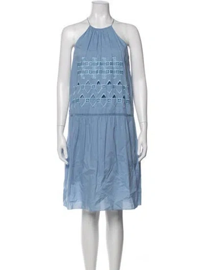 Pre-owned Tibi Patterned Mini Dress In Blue