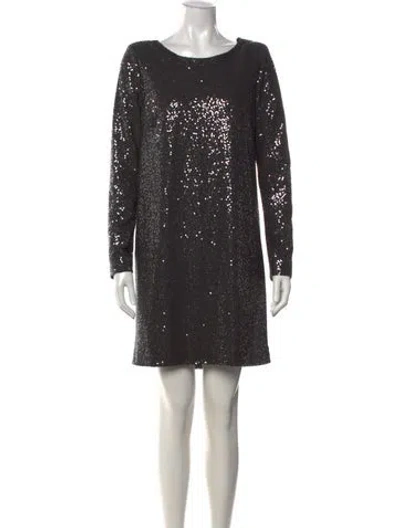 Pre-owned Tibi Patterned Mini Dress In Grey