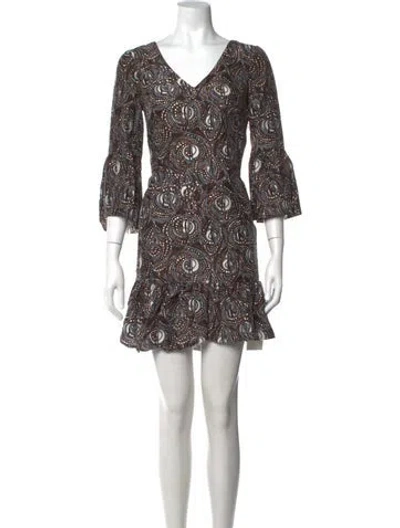Pre-owned Tibi Patterned Mini Dress In Grey