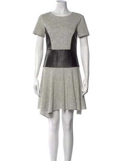 Pre-owned Tibi Patterned Mini Dress In Grey