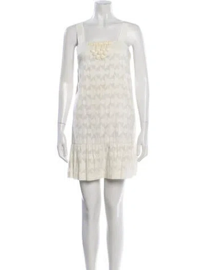 Pre-owned Tibi Patterned Mini Dress In Neutral