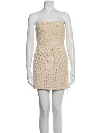 Pre-owned Tibi Patterned Mini Dress In Neutrals