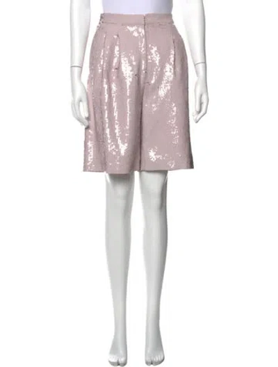 Pre-owned Tibi Patterned Mini Shorts In Metallic/pink