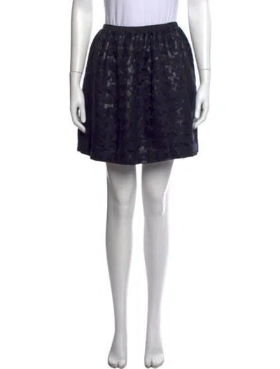 Pre-owned Tibi Patterned Mini Skirt In Black