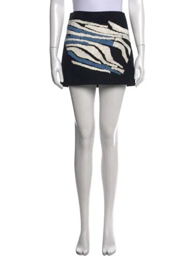 Pre-owned Tibi Patterned Mini Skirt In Black