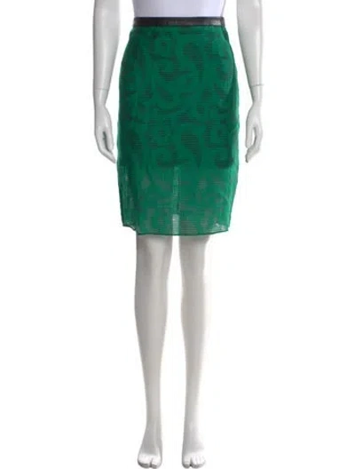 Pre-owned Tibi Patterned Mini Skirt In Green