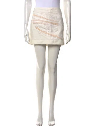Pre-owned Tibi Patterned Mini Skirt In Neutrals