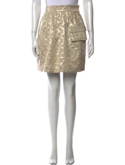 Pre-owned Tibi Patterned Mini Skirt In Neutrals