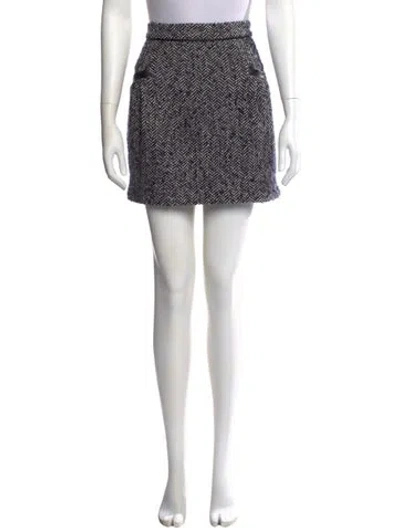 Pre-owned Tibi Patterned Mini Skirt In White