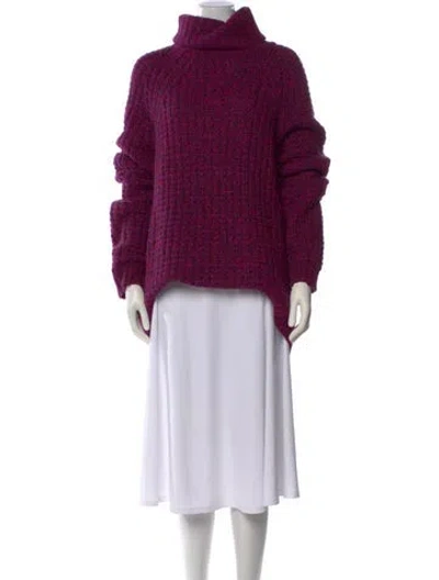 Pre-owned Tibi Patterned Turtleneck Sweater In Purple